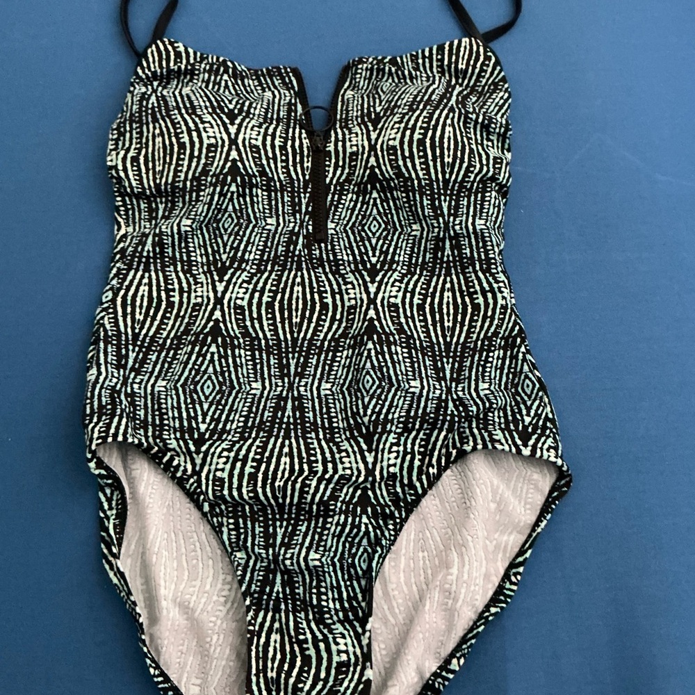 St. Johns Bay Tribal print zip front Swimsuit